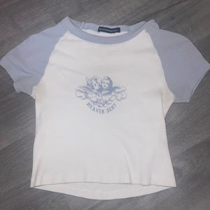 Blue and white Brandy Melville size small crop top